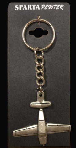 Beechcraft Bonanza V35B V-Tail Pewter Airplane Keychain