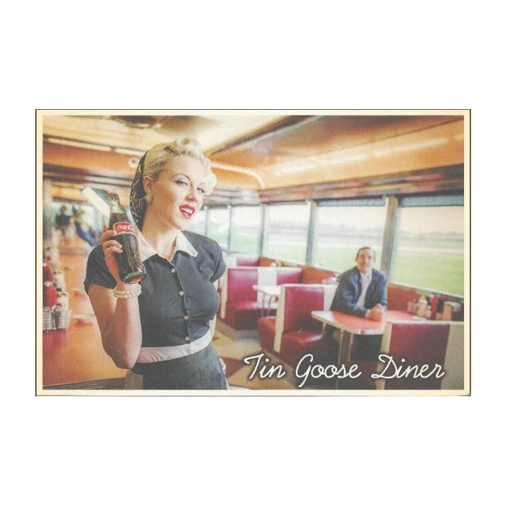 Tin Goose Diner 1950's Pin-Up Girl Postcard