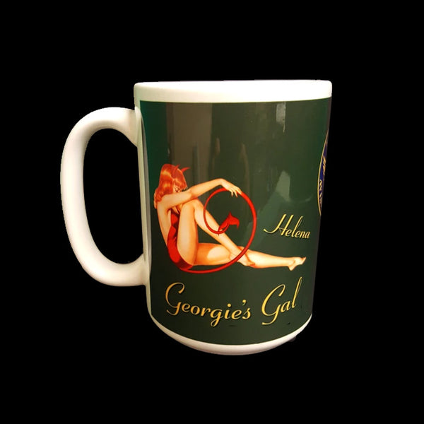 Taza de cerámica con diseño de nariz de B-25 Mitchell "Georgie's Gal" de la Segunda Guerra Mundial