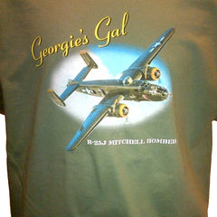 B-25 Mitchell Georgie's Gal OD Green Bomber T-Shirt