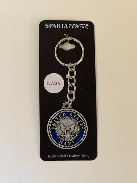 Llavero esmaltado con el logotipo del sello de peltre de la Marina de los Estados Unidos (USN)