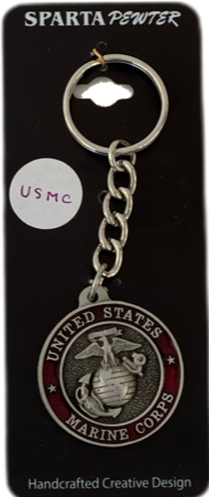 Llavero con el logotipo esmaltado de peltre y sello del Cuerpo de Marines de los Estados Unidos (USMC)