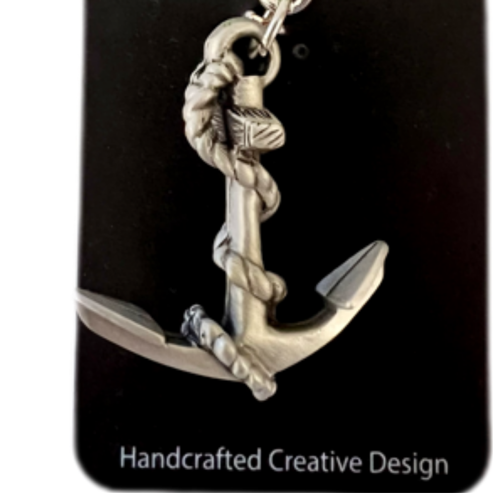 Ship Anchor 3D Pewter Keychain