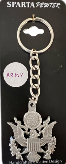 Llavero de peltre con logotipo del escudo en 3D del ejército de los Estados Unidos