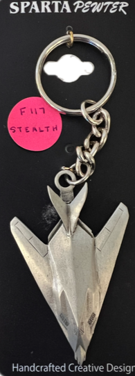 Lockheed F-117 Nighthawk Stealth Jet Airplane Pewter Keychain