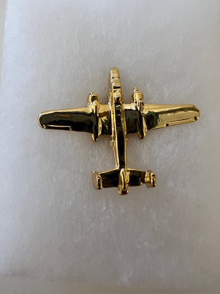 B-25 Bomber Gold Over Pewter Lapel Pin