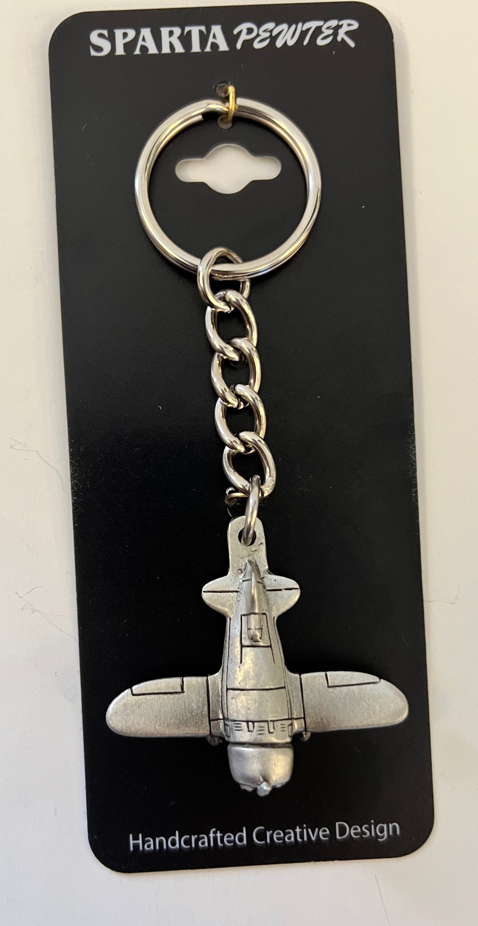 Granville Gee Bee Racer Pewter Airplane Keychain