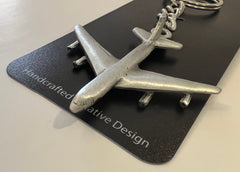 Northrop Grumman E-8 Joint STARS Pewter Airplane Keychain