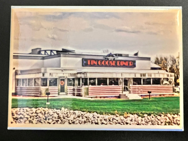 Tin Goose Diner Building Rectangle Magnet