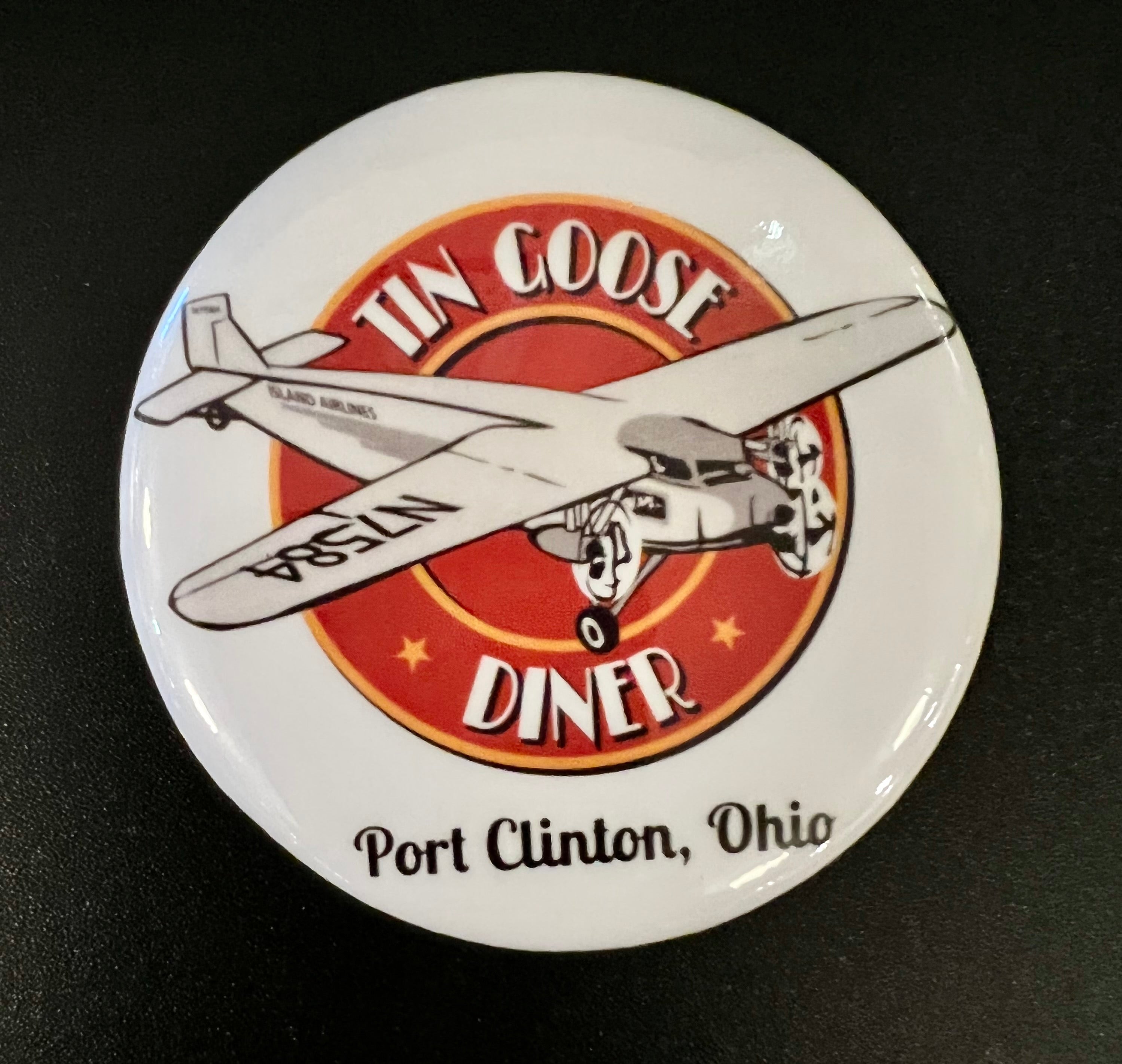 Tin Goose Diner Tri-Motor Logo Round Magnet