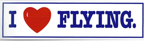 Pegatina para el parachoques con la frase "Me encanta volar"
