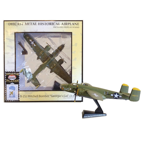 Limited Edition B-25J Mitchell Bomber "Georgie's Gal" 1:100 scale diecast model exclusive to the Liberty Aviation Museum!