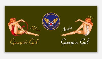 B-25 "Georgie’s Gal" Nose Art Flat Mini Sticker