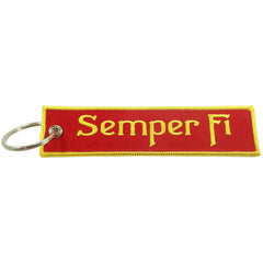 Llavero bordado rojo y amarillo de los Marines del Cuerpo de Marines de los EE. UU.