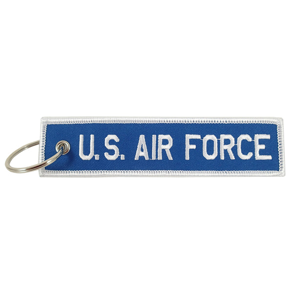 Llavero bordado en azul y blanco de la Fuerza Aérea de EE. UU.