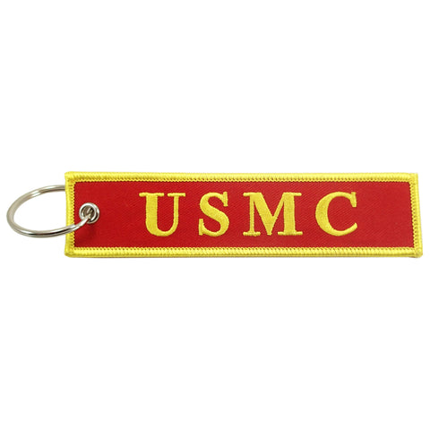 USMC Marines Red/Yellow Embroidered Keychain