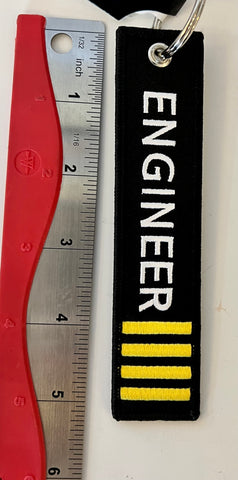 Engineer with Gold Stripes Embroidered Keychain