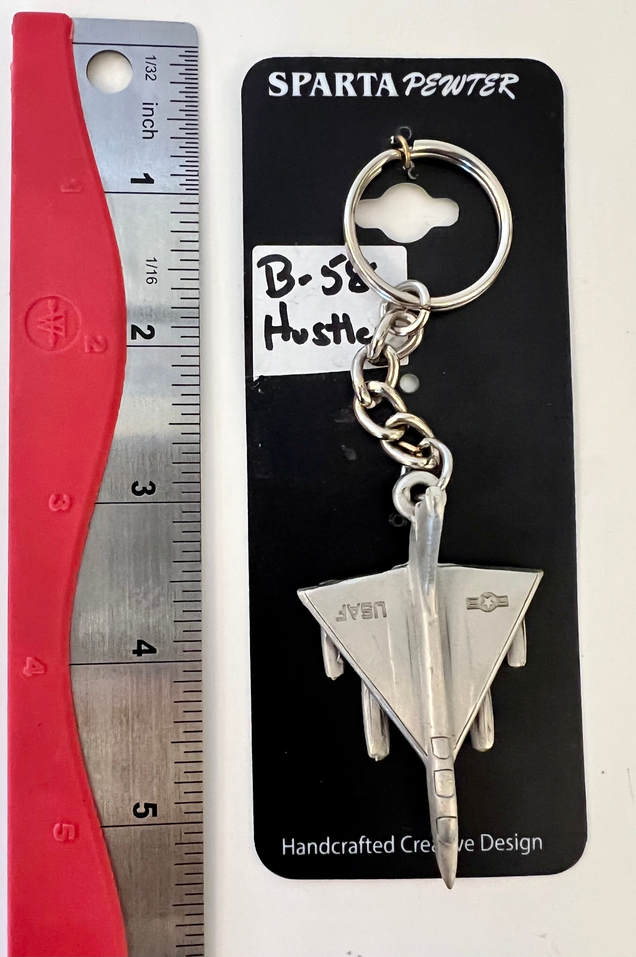 Convair B-58 Hustler Pewter Airplane Keychain