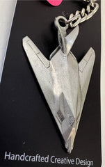 Llavero de peltre con el avión furtivo Lockheed F-117 Nighthawk