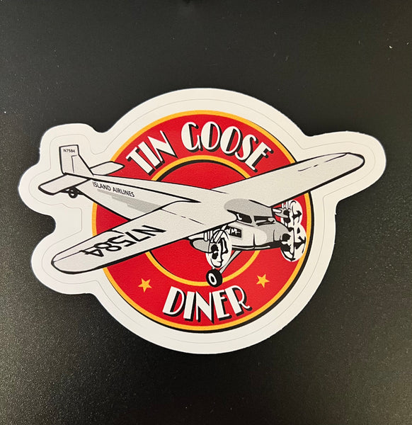 Tin Goose Diner Tri-Motor Logo Large Sticker