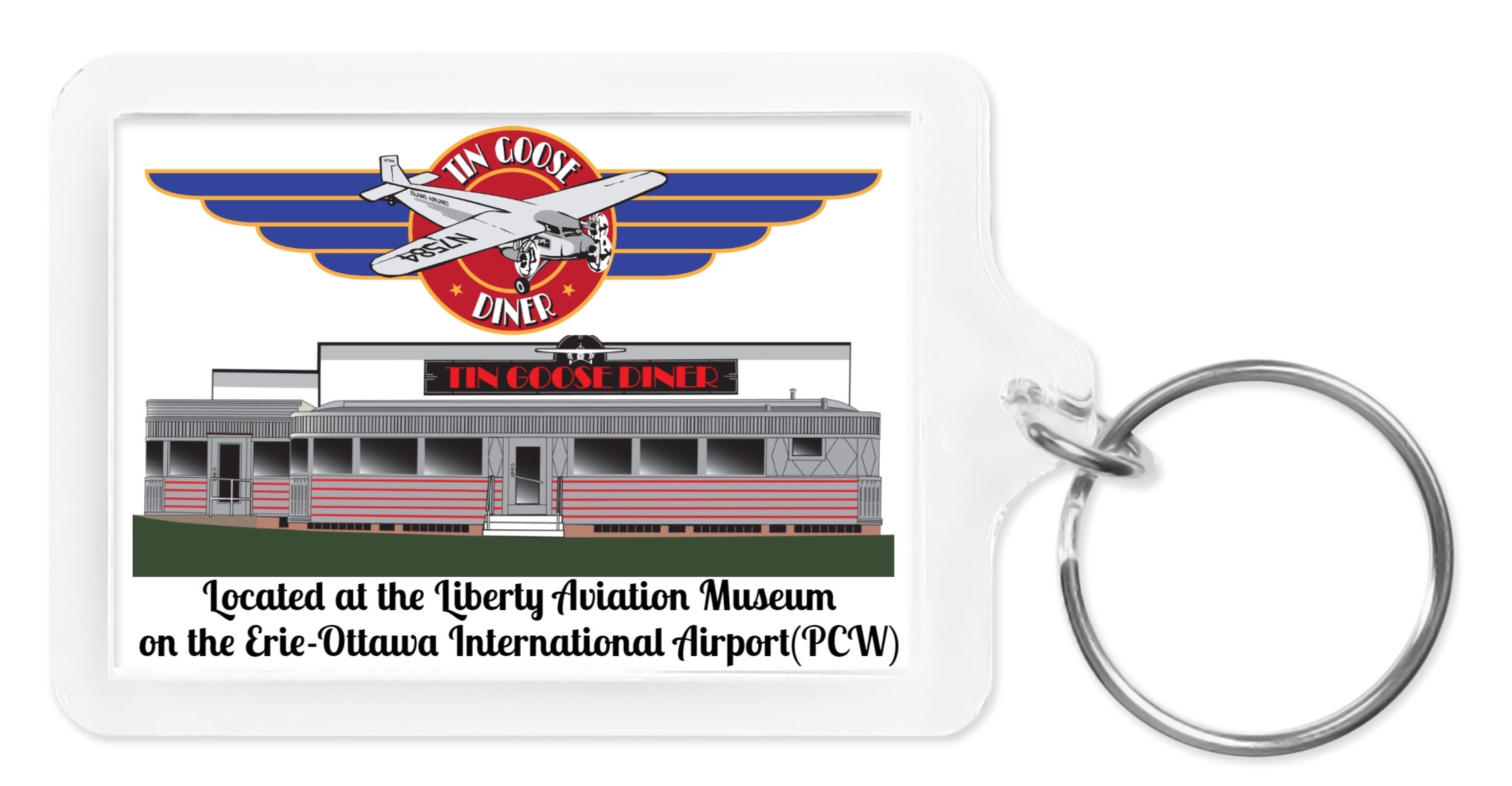 Tin Goose Diner Logo Acrylic Rectangle Keychain