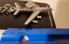 Boeing E-3 Sentry airplane pewter keychain