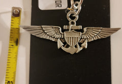 US Navy Pilot Aviator Wings Pewter Keychain