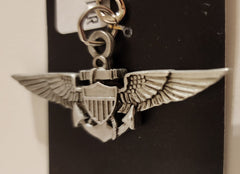 US Navy Pilot Aviator Wings Pewter Keychain