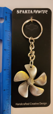 Ship's Propeller Pewter Keychain