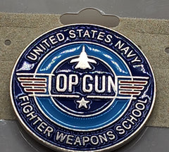 Top Gun United States Navy Fighter Weapons Round Lapel Pin