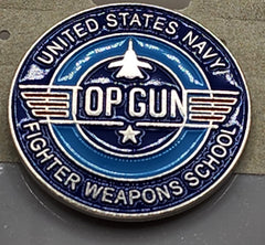 Top Gun United States Navy Fighter Weapons Round Lapel Pin