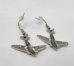 Silver DC-3/C-47 Charm Dangle Earrings