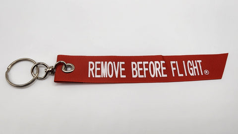 RBF Remove Before Flight Ribbon Keychain