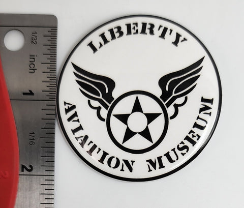 Liberty Aviation Museum Black & White Roundel Logo Button Pin