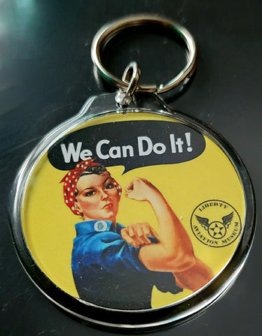 Rosie the Riveter We Can Do It Yellow LAM Logo Acrylic Keychain