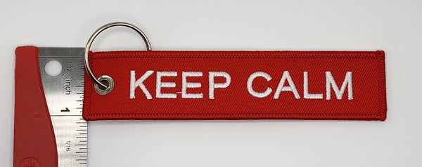 Keep Calm And Carry On Embroidered Keychain