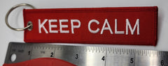 Keep Calm And Carry On Embroidered Keychain