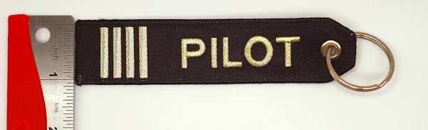 Pilot (Light Gold Lettering) PIC Embroidered Keychain