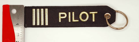 Pilot (Light Gold Lettering) PIC Embroidered Keychain
