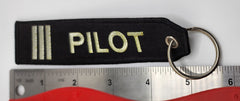 Pilot (Light Gold Lettering) SIC Embroidered Keychain