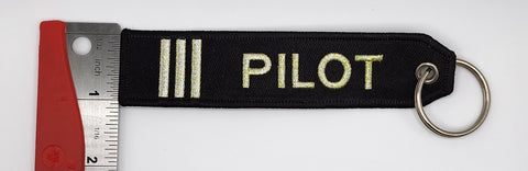 Pilot (Light Gold Lettering) SIC Embroidered Keychain