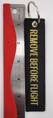 RBF Remove Before Flight Black w/Gold Lettering & Plane Keychain