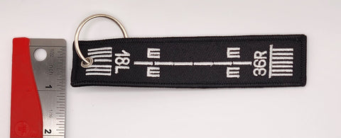 Runway 18L 36R Embroidered Keychain