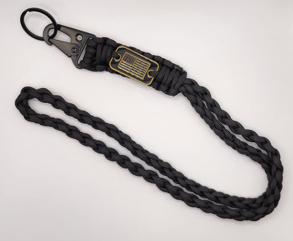 Handmade Paracord Keyring / Key Fob / Lanyard – With Card Holder & Carabiner, Multicolour