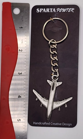 Pan Am Boeing 747 (B747) Airliner Pewter Keychain