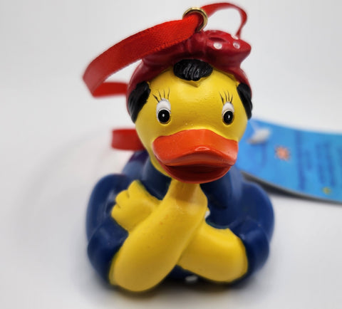 Rosie the Riveter Duck Resin Ornament