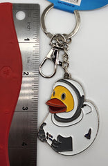 Astronaut Duck Metal Keychain