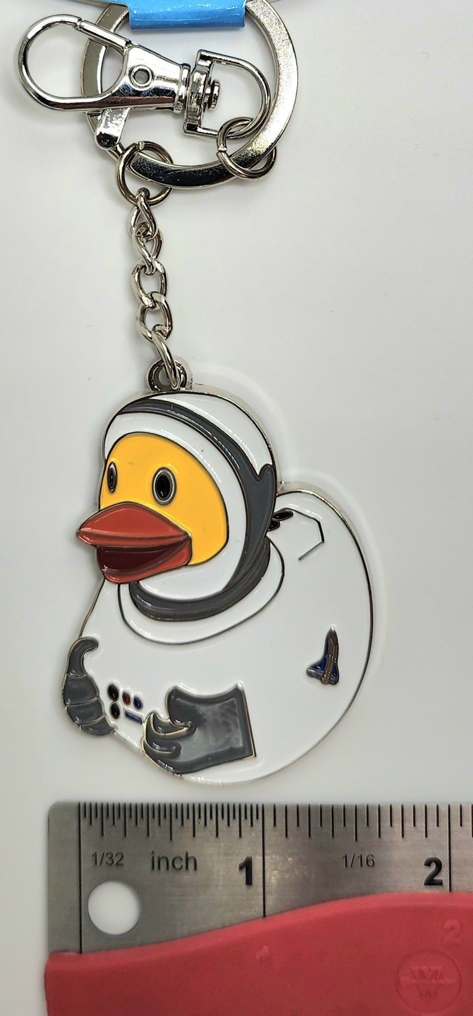 Astronaut Duck Metal Keychain