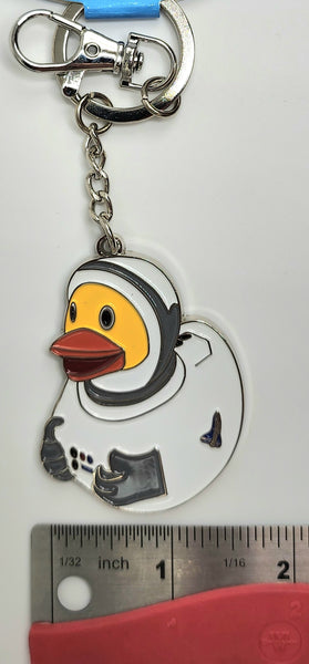 Astronaut Duck Metal Keychain