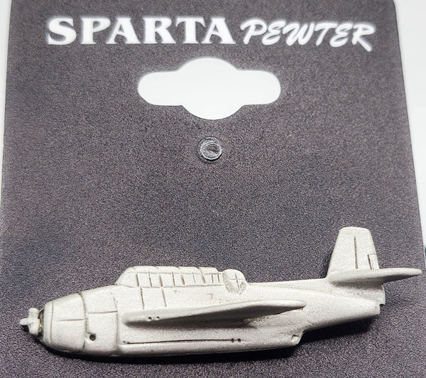 WWII Grumman TBM/TBF Avenger Bomber Pewter Airplane Lapel/Hat Pin